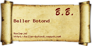 Beller Botond névjegykártya